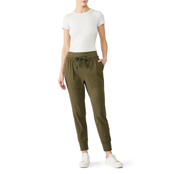 Kinly Green High Waisted Drawstring Waist Jogger Pants Women's Size Large L - Picture 1 of 12